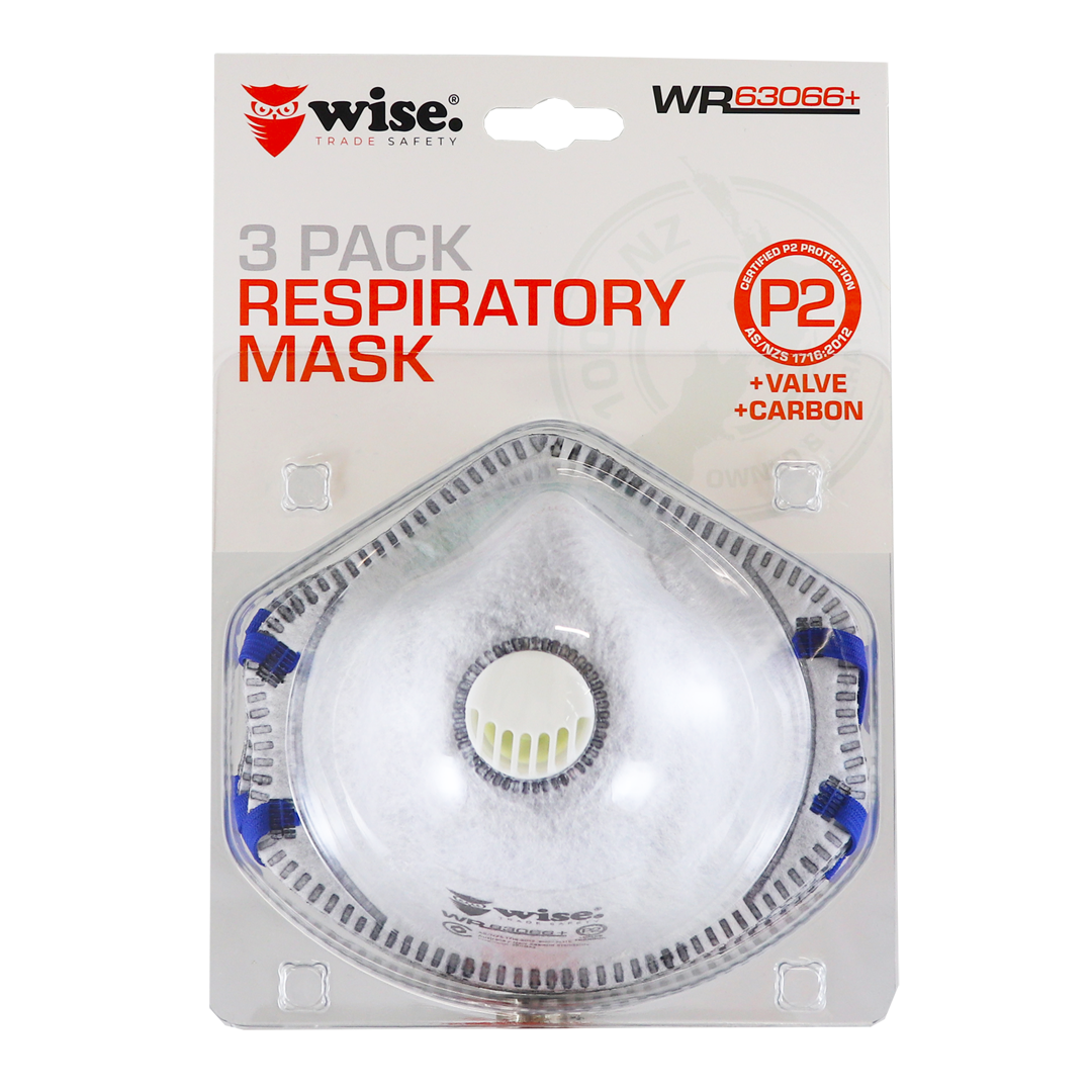 Wise Carbon P2 Mask With Valve 3 Packet