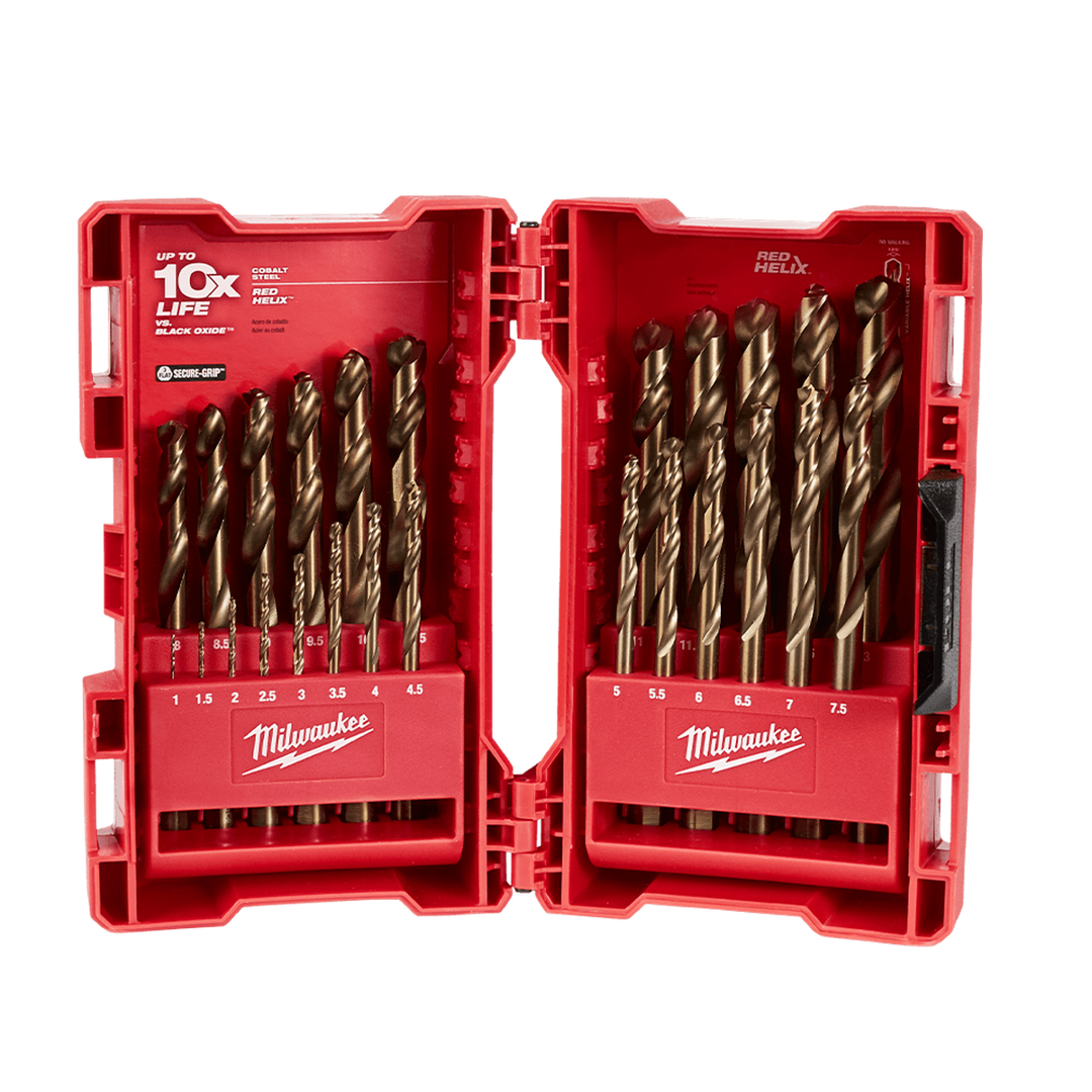 Red Helix Cobalt Drill Bit Kit 25 Piece Set