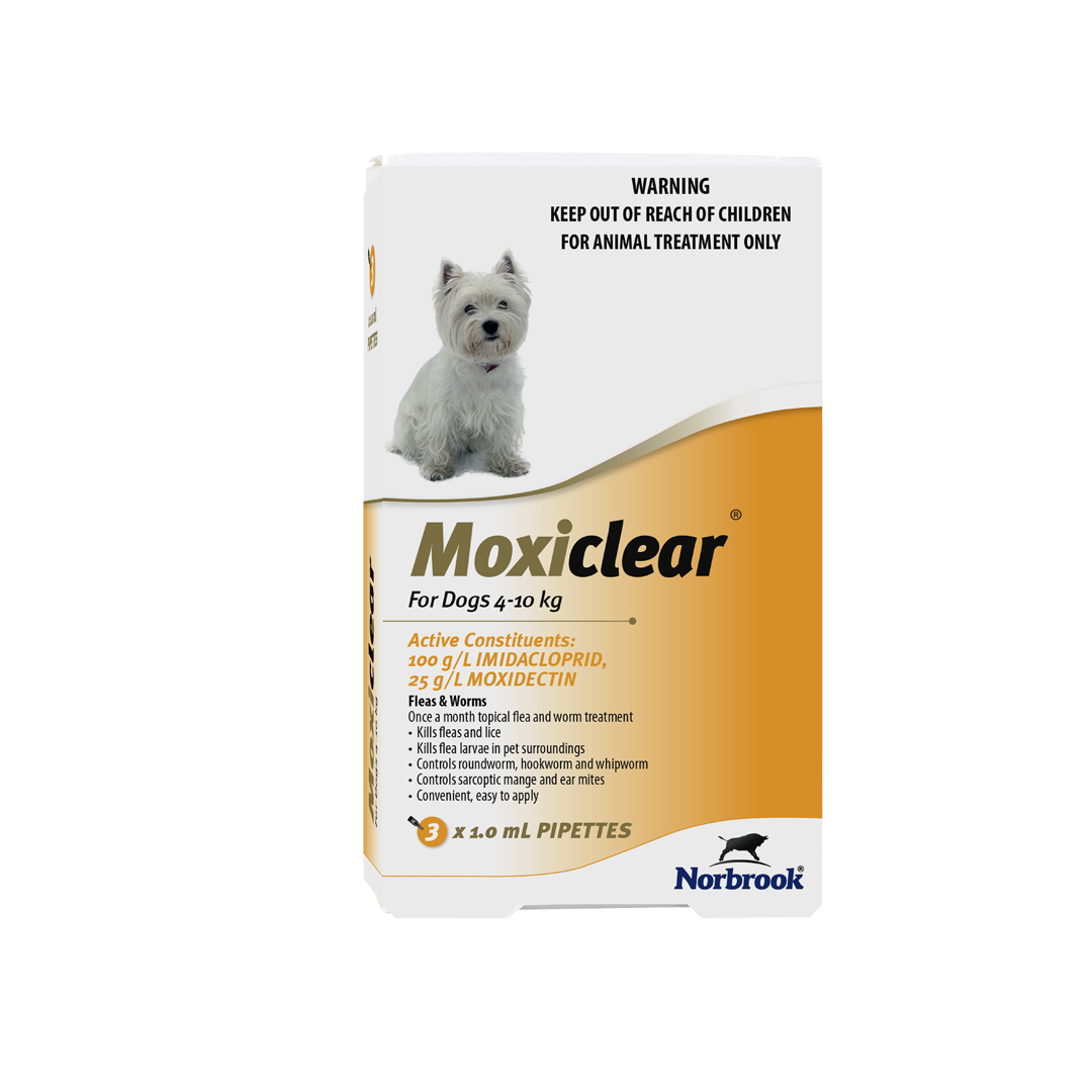 Moxiclear Flea Treatment Dogs 4-10kg 3pk