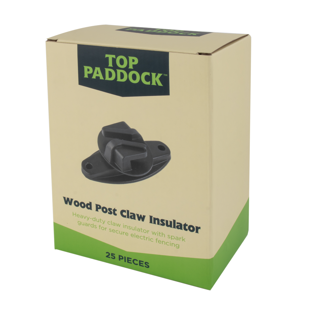 Top Paddock Wood Post Claw Insulator 25 Pack
