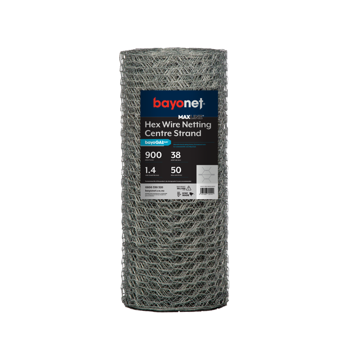 Bayonet Hex Netting Max 900mm x 38mm x 1.4mm x 50m