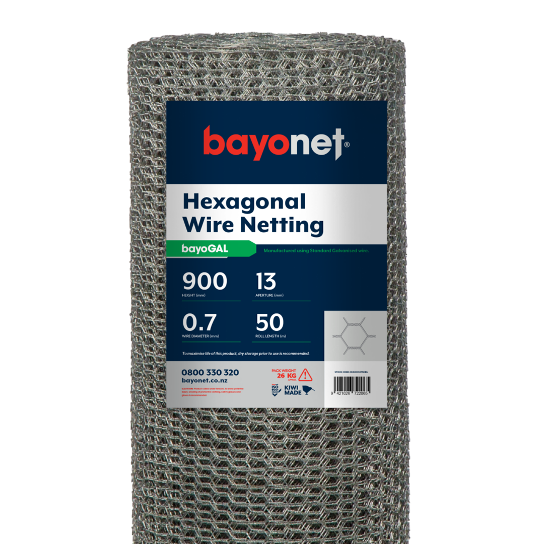 Bayonet Hex Netting 900 x 13 x 0.7mm 10m BG