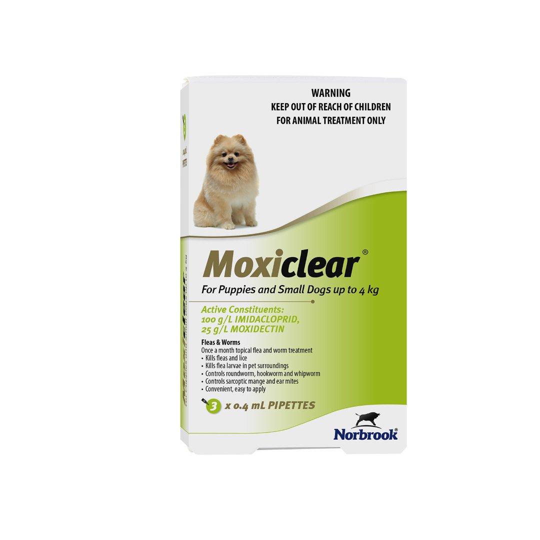 Moxiclear Flea Treatment Dogs Up To 4kg 3pk