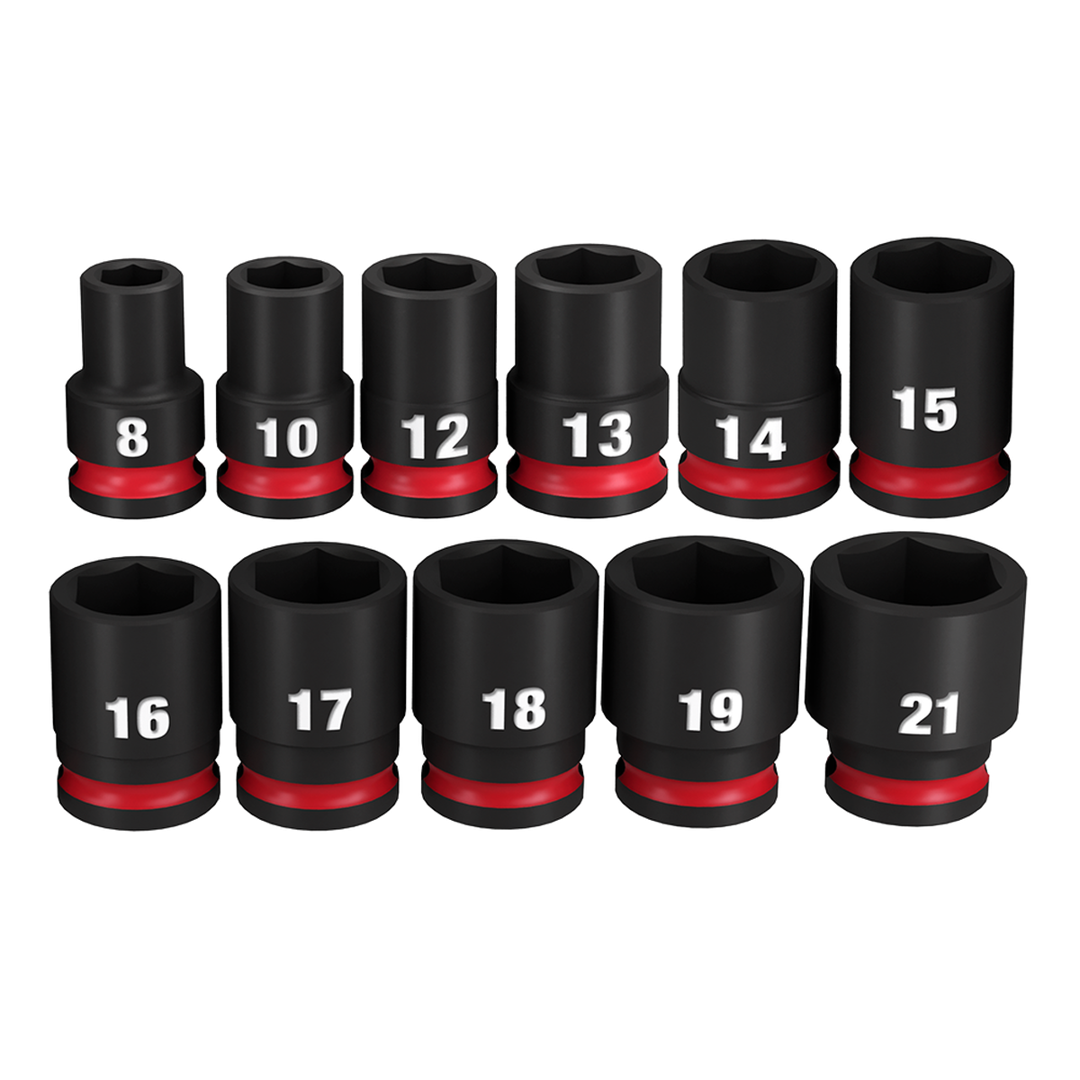 Shockwave 3/8in Drive Metric Standard 6 Point Socket Set 11p