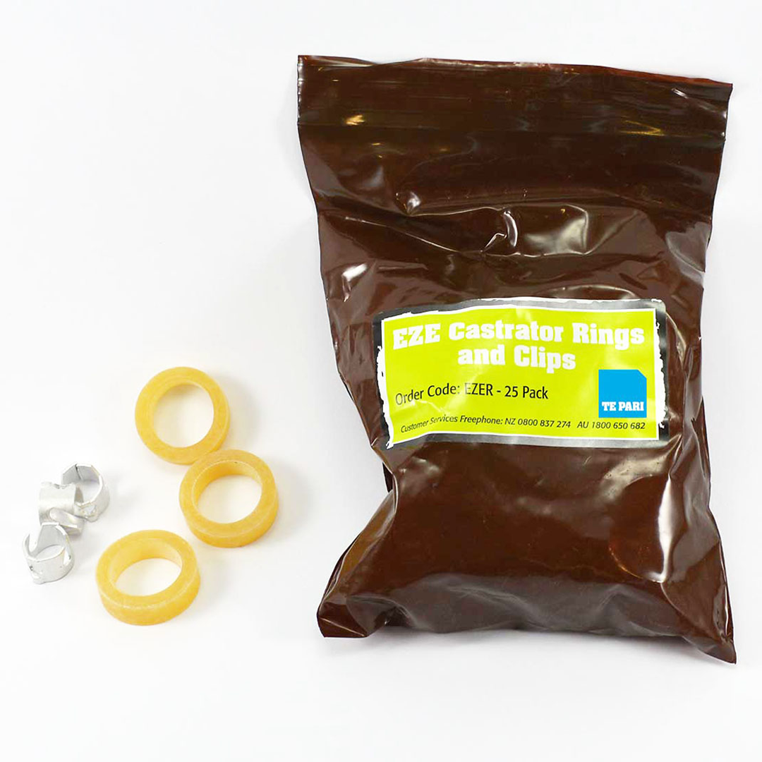 Te Pari EZE Castrator Rings and Clips 25 Packet