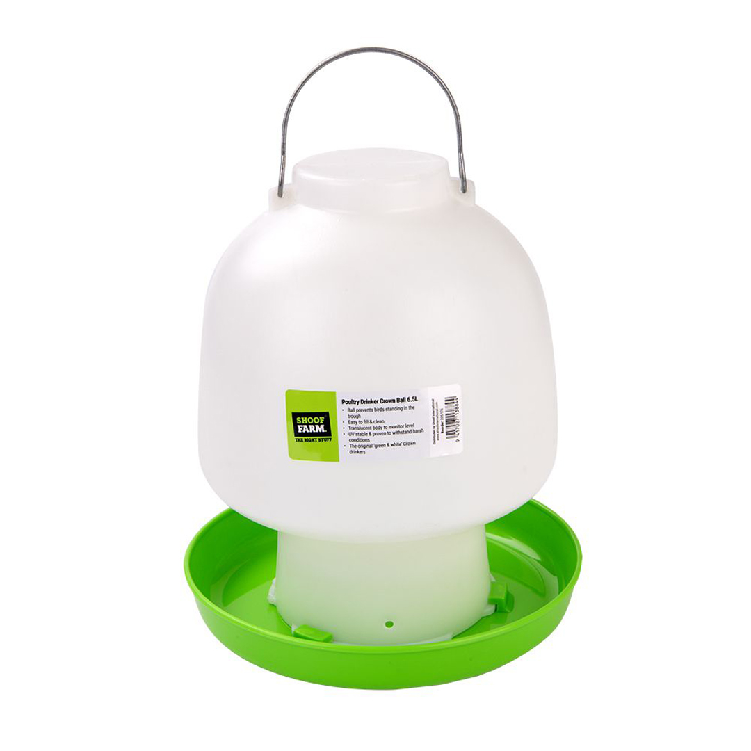 Poultry Drinker Ball Type 6.5L Green & White