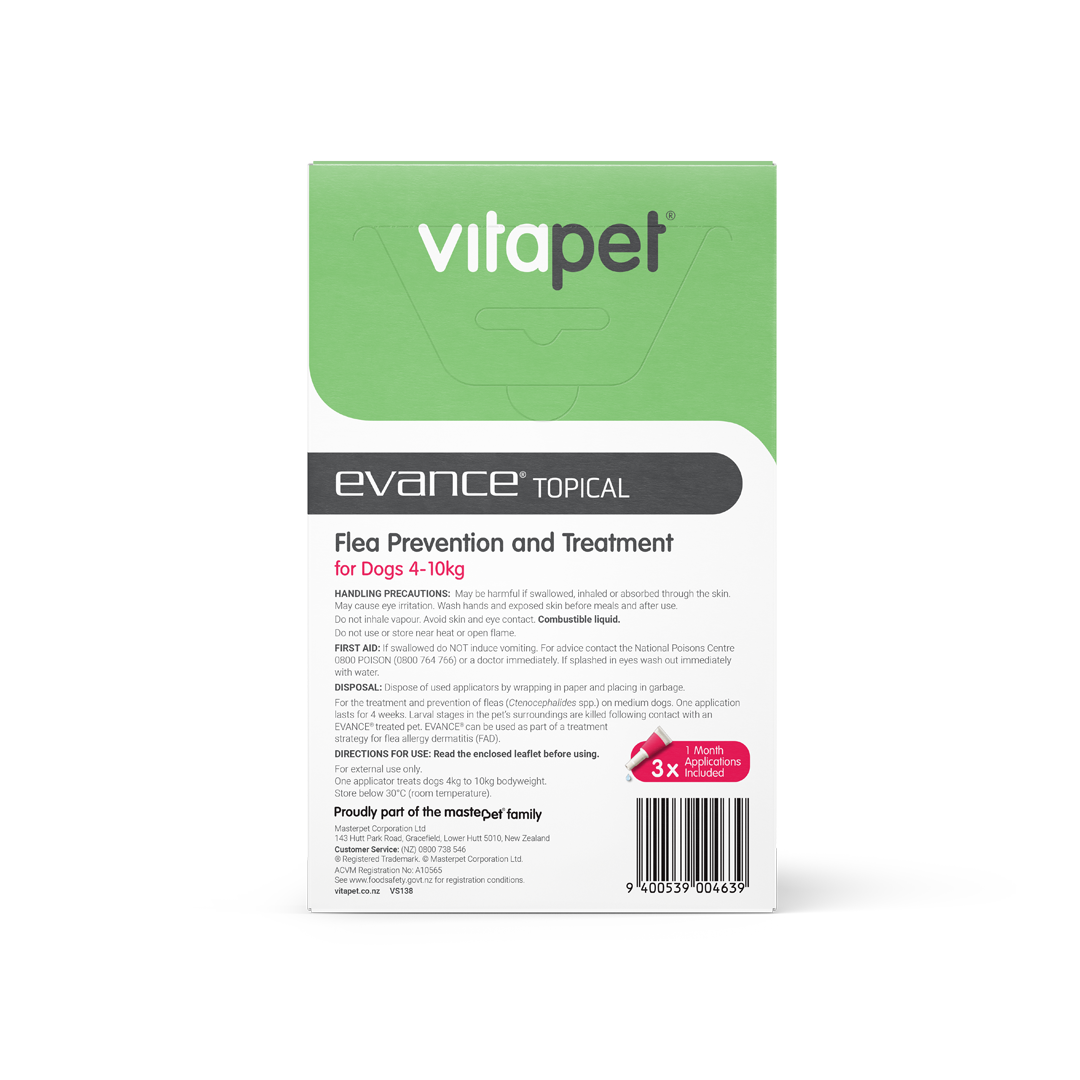 Evance Flea Prevention & Treatment Dog 4 To 10kg