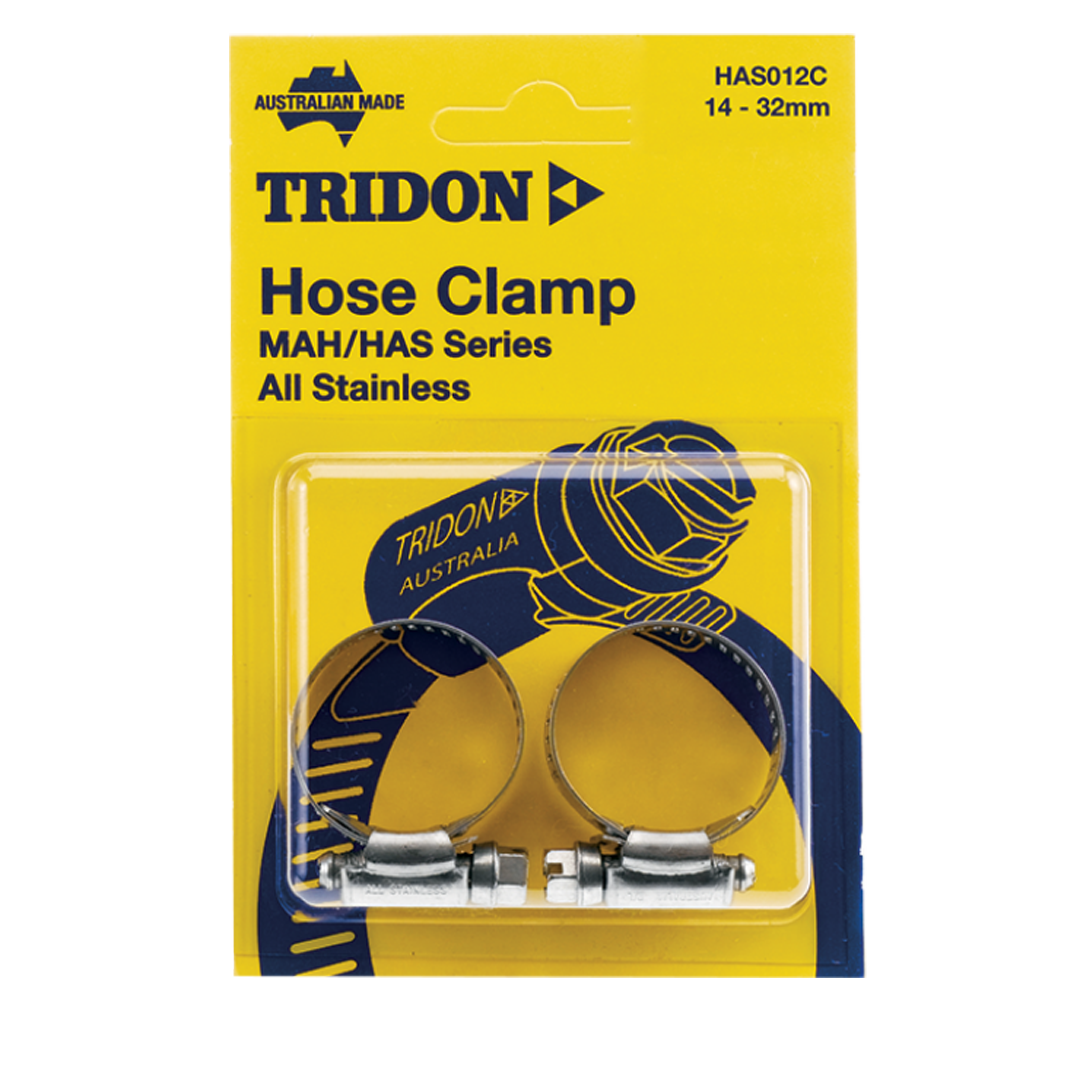 Tridon Carded Stainless Steel Hose Clip 21-38mm 2 Packet