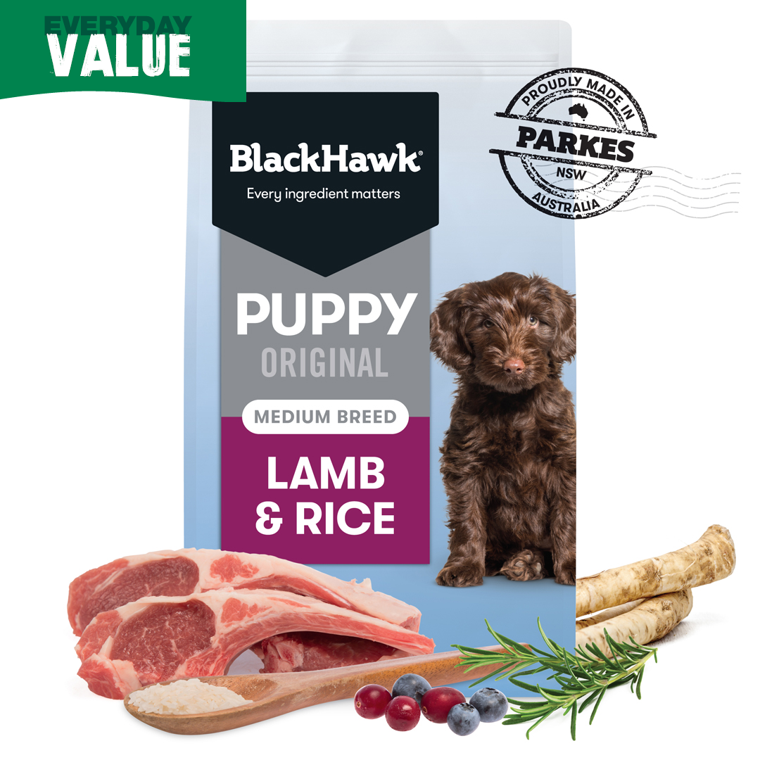 Black Hawk Puppy Med Lamb & Rice 20kg