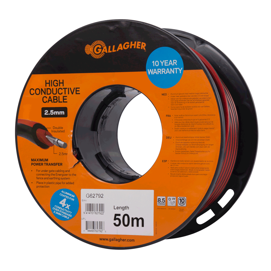 Gallagher High Conductive Cable 50m Red