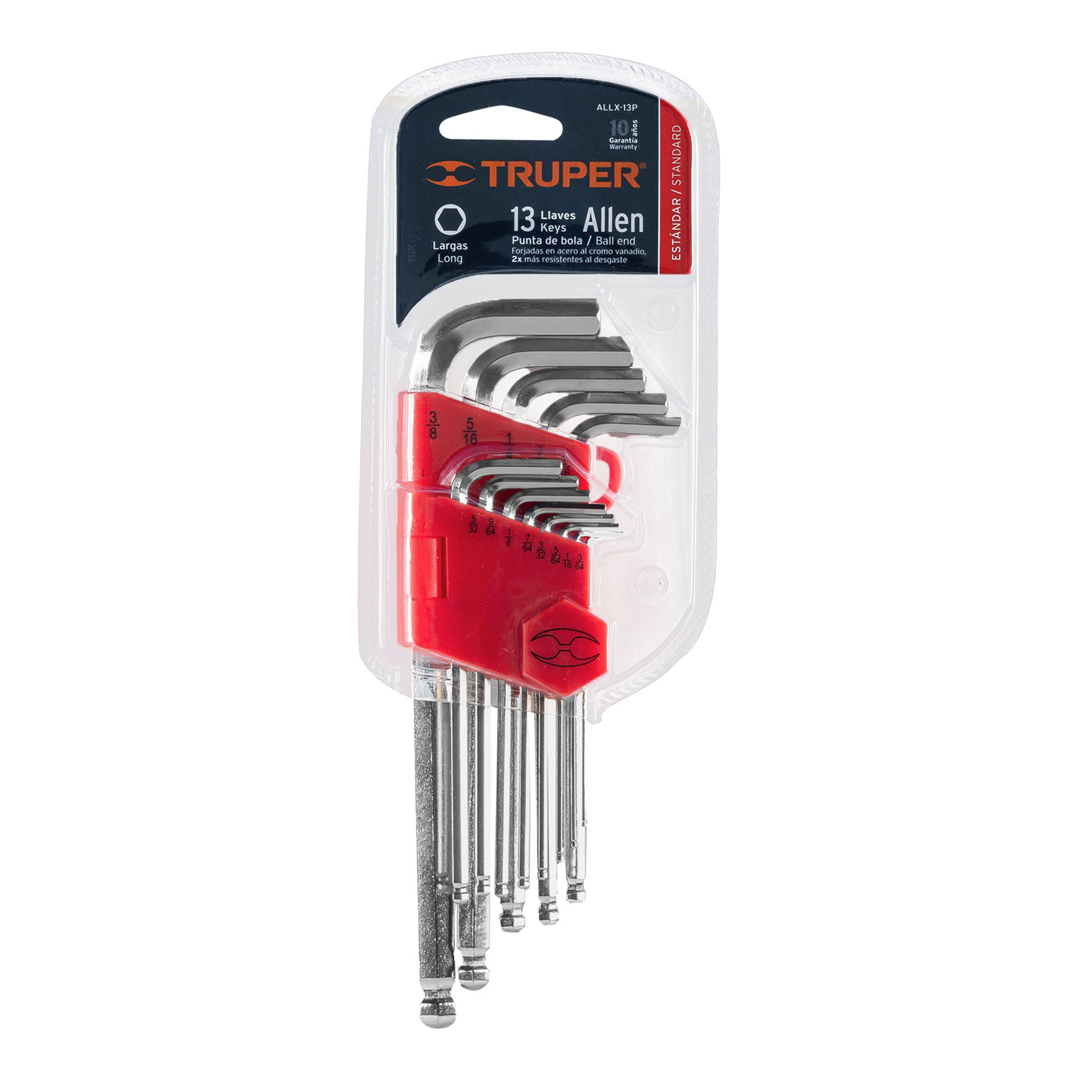 Truper Long Arm Hex Key Set Imp 13 piece