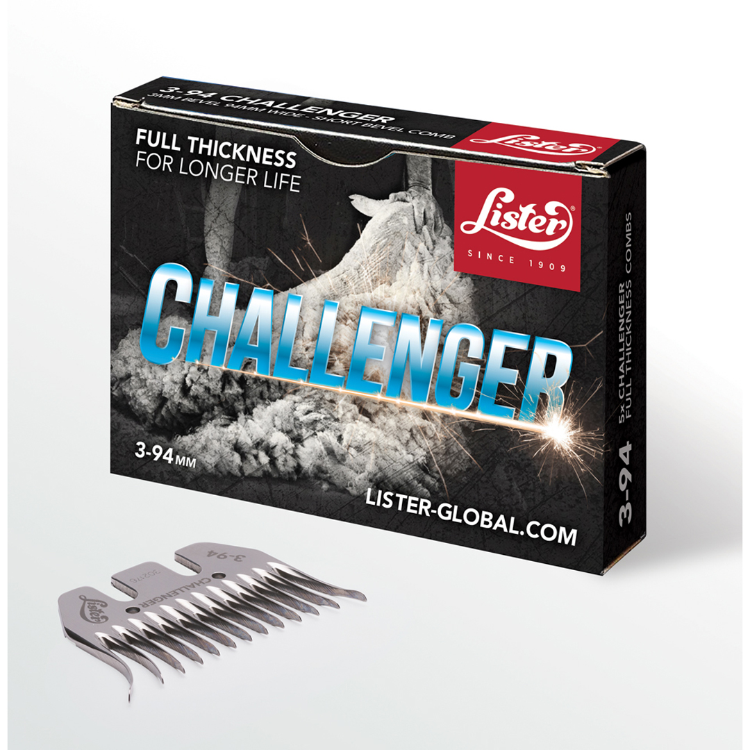 Lister Comb Challenger Short Bevel 3mm x 94MM Full Thickness