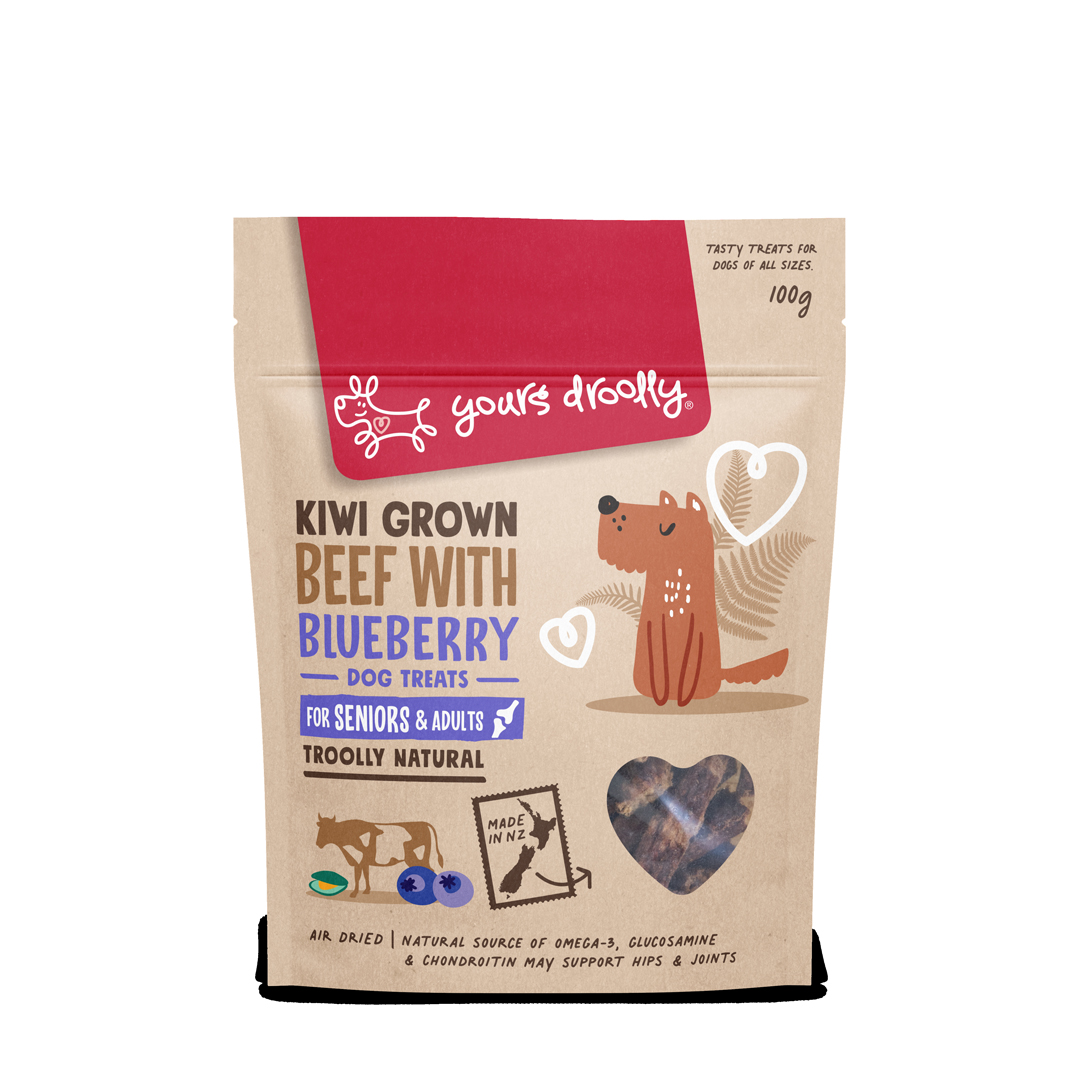 Yours Droolly NZ Senior Beef with Blueberry Treat 100g