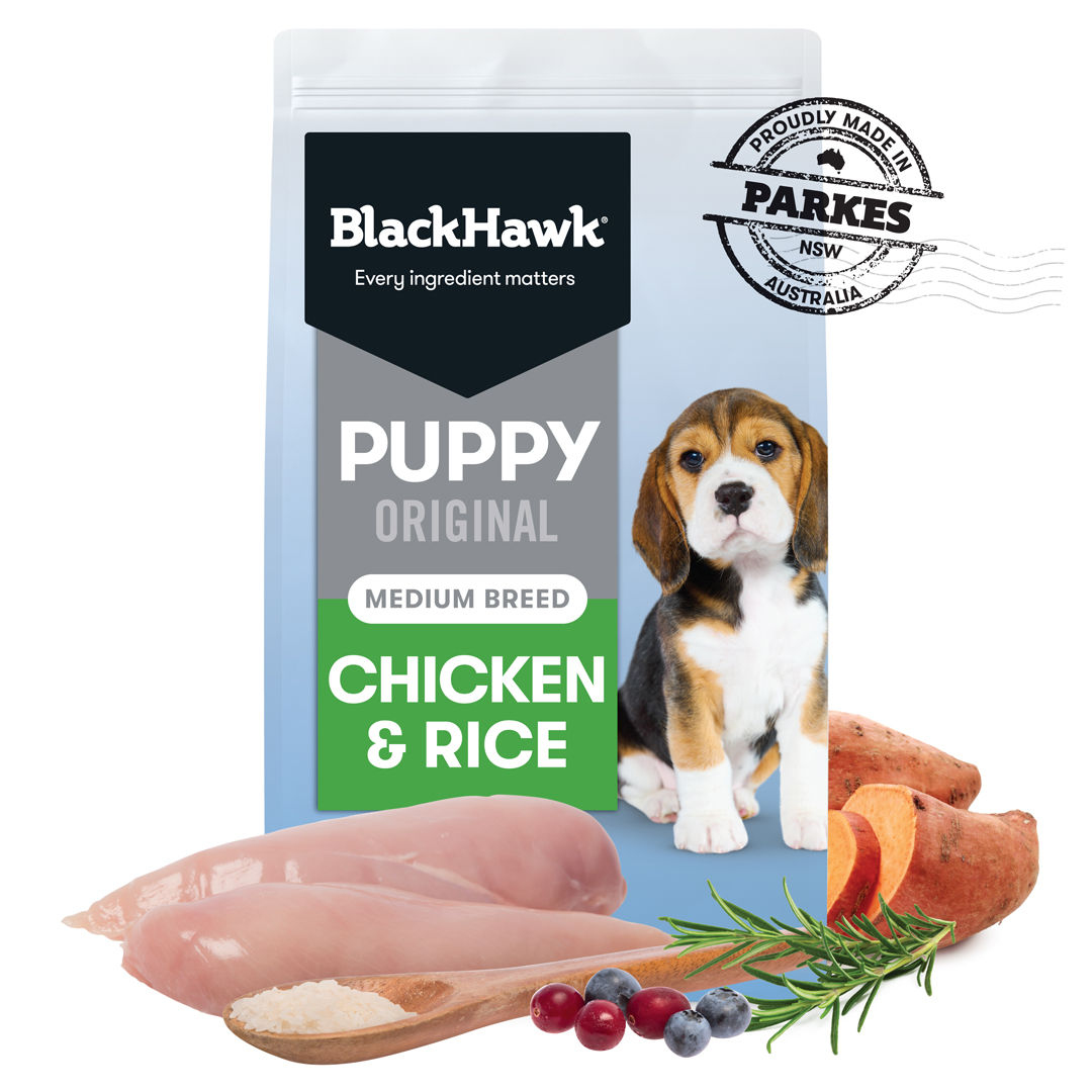 Black Hawk Puppy Med Chicken & Rice 10kg