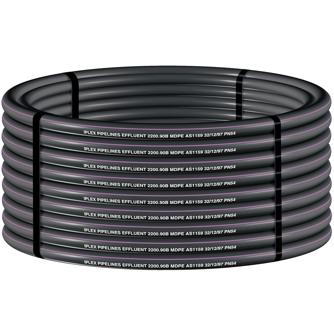 Iplex Effluent Pipe PN8 90mm x 50m