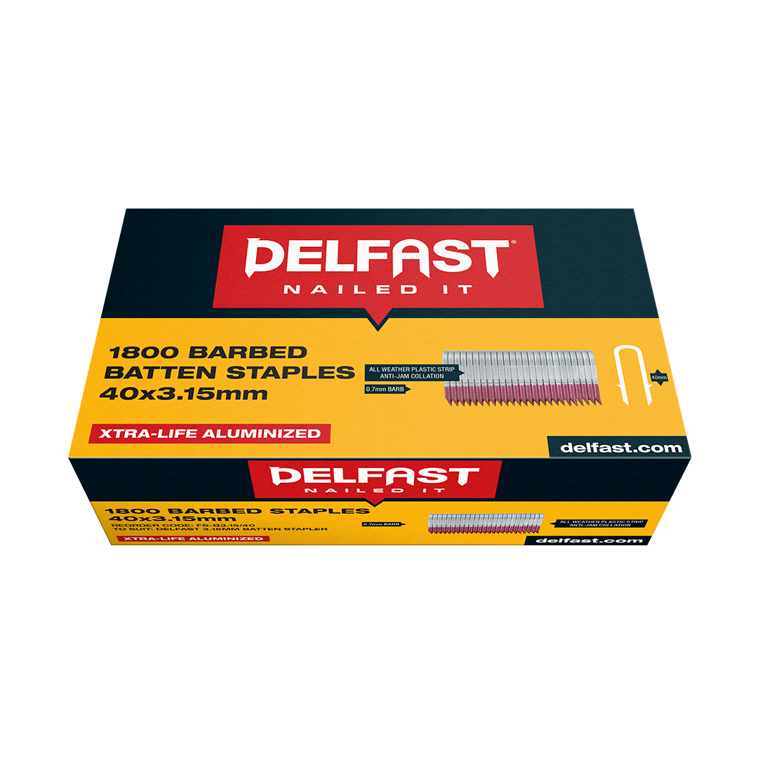 Delfast Batten Staples Galv Barbed 40mm x 3.15mm 1800 Packet