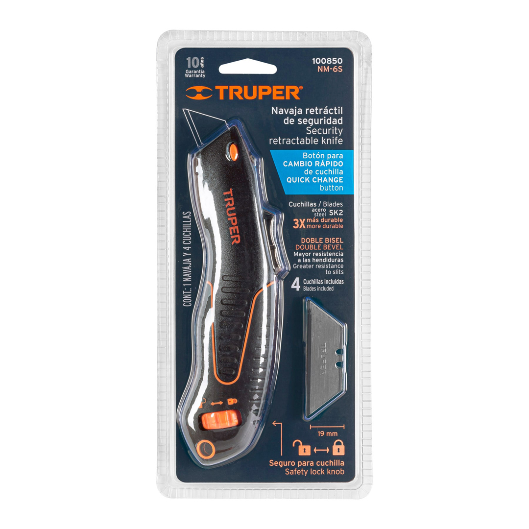 Truper Utility Knife Retractable Blade 19mm