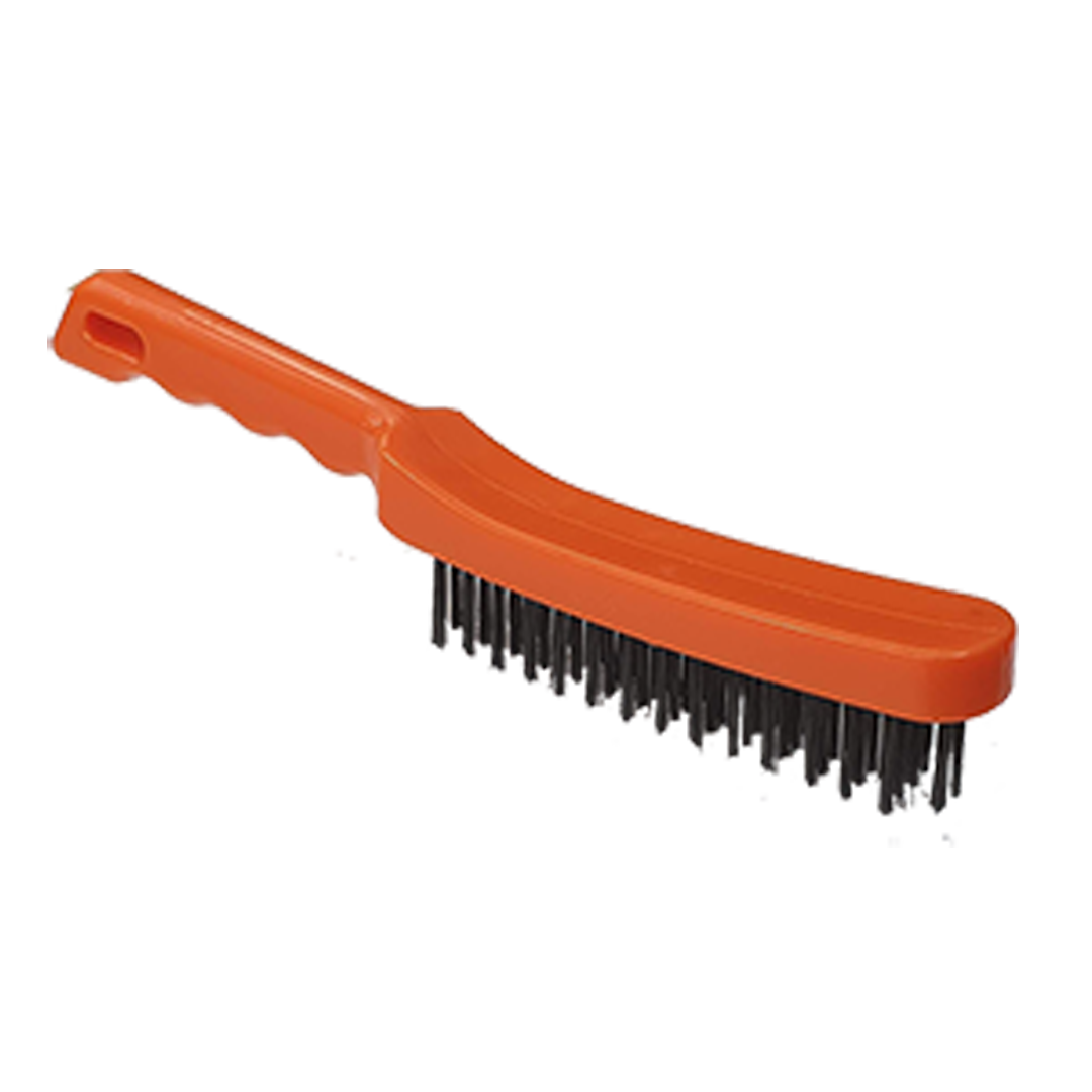 Wire Brush 4 Row Black Steel Orange