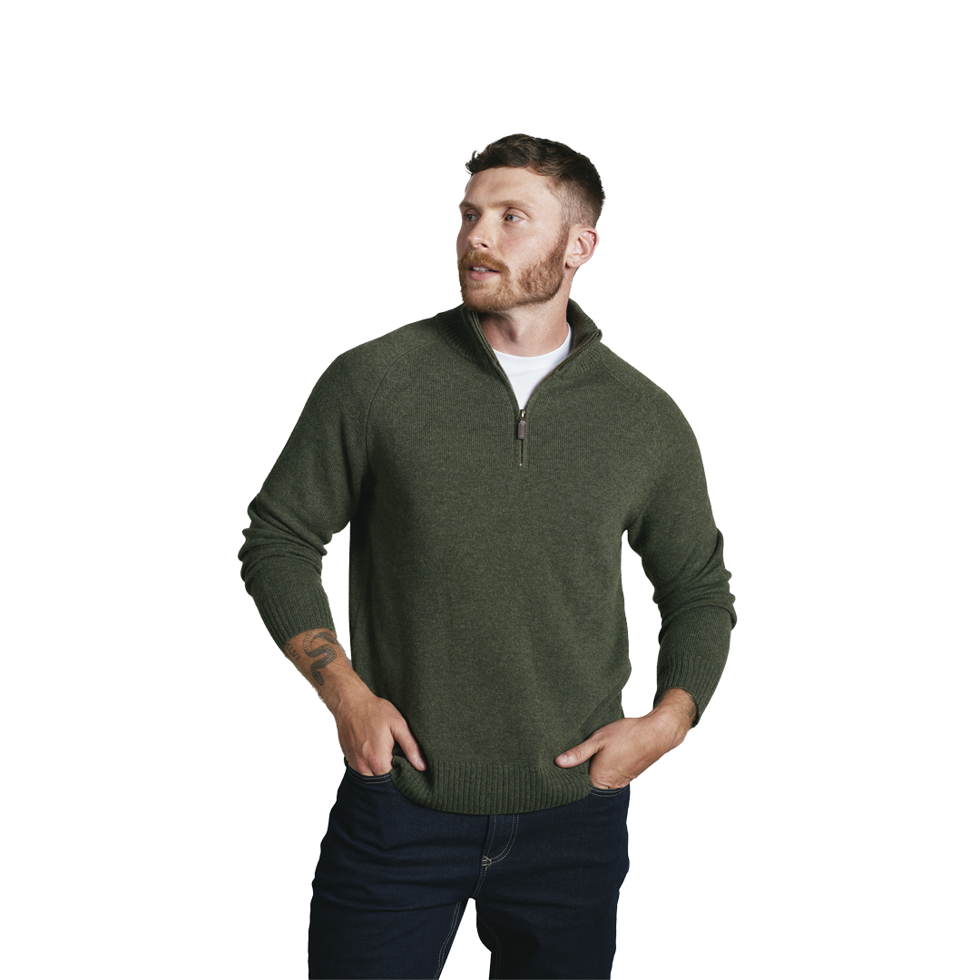 1972 Logan NZ Merino 1/4 Zip Jumper Mns