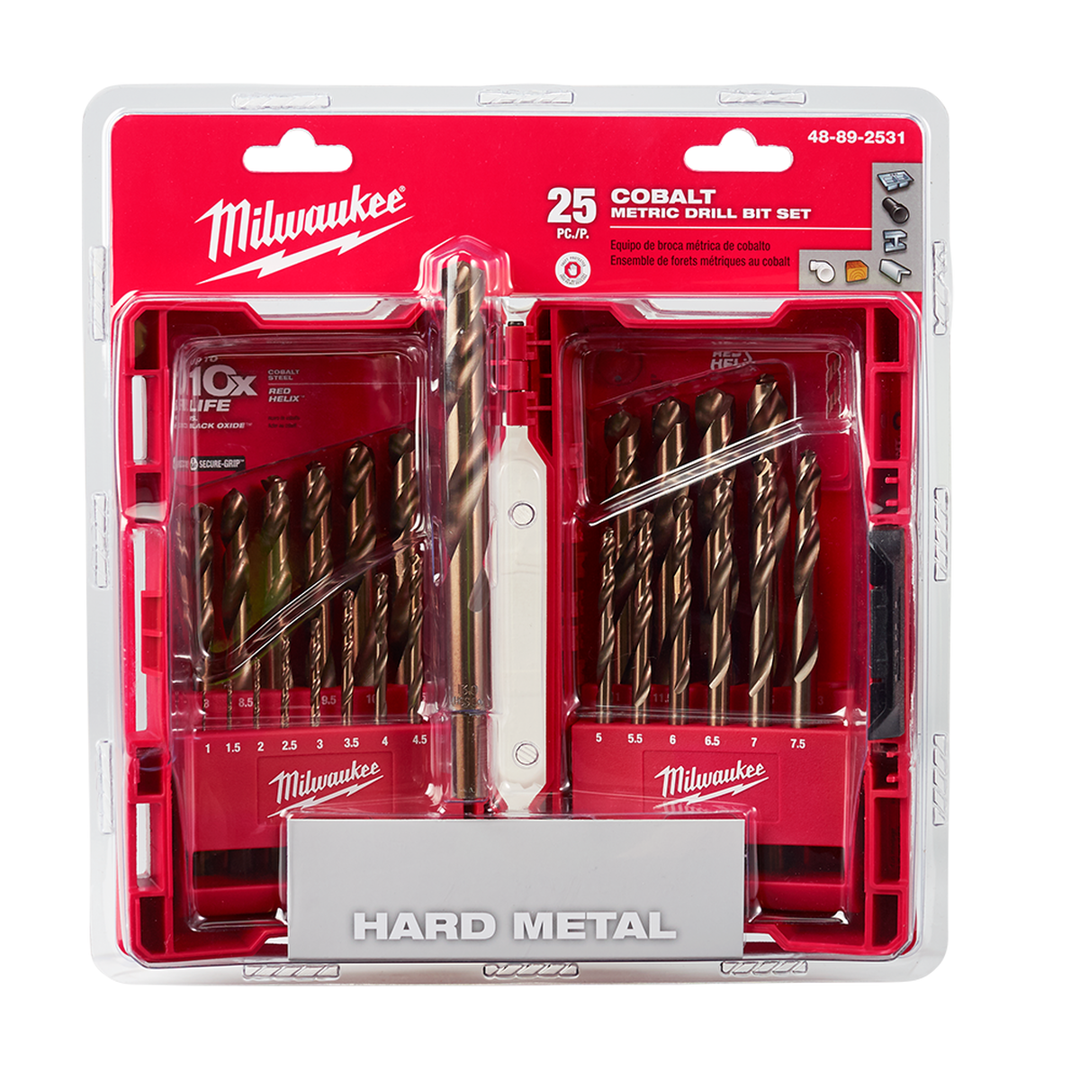 Red Helix Cobalt Drill Bit Kit 25 Piece Set