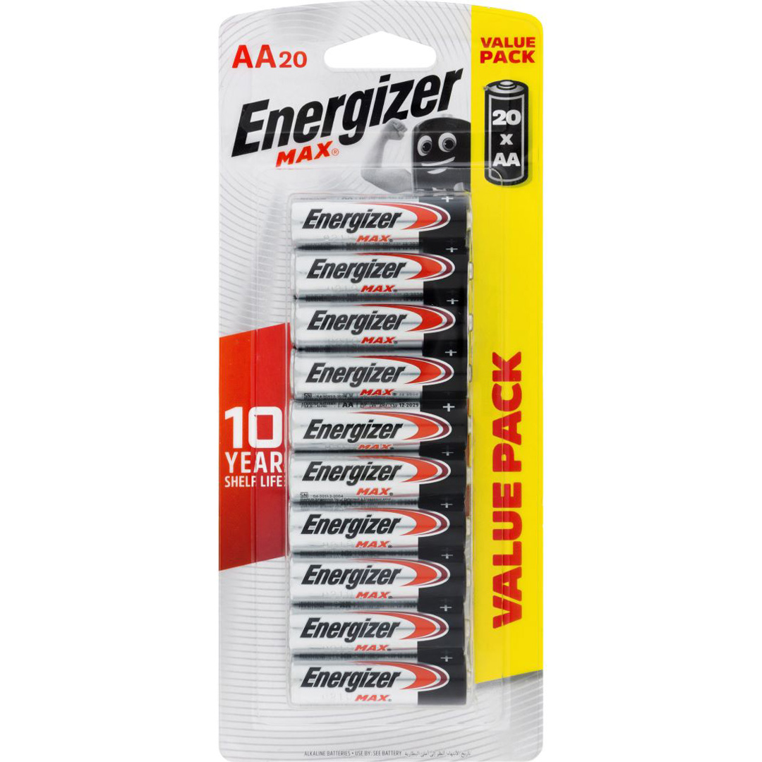 Energizer Max AA Batteries 20 Packet