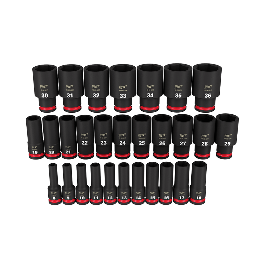 Shockwave 6 Point Impact 1/2 inch Drive Socket Set 29pc