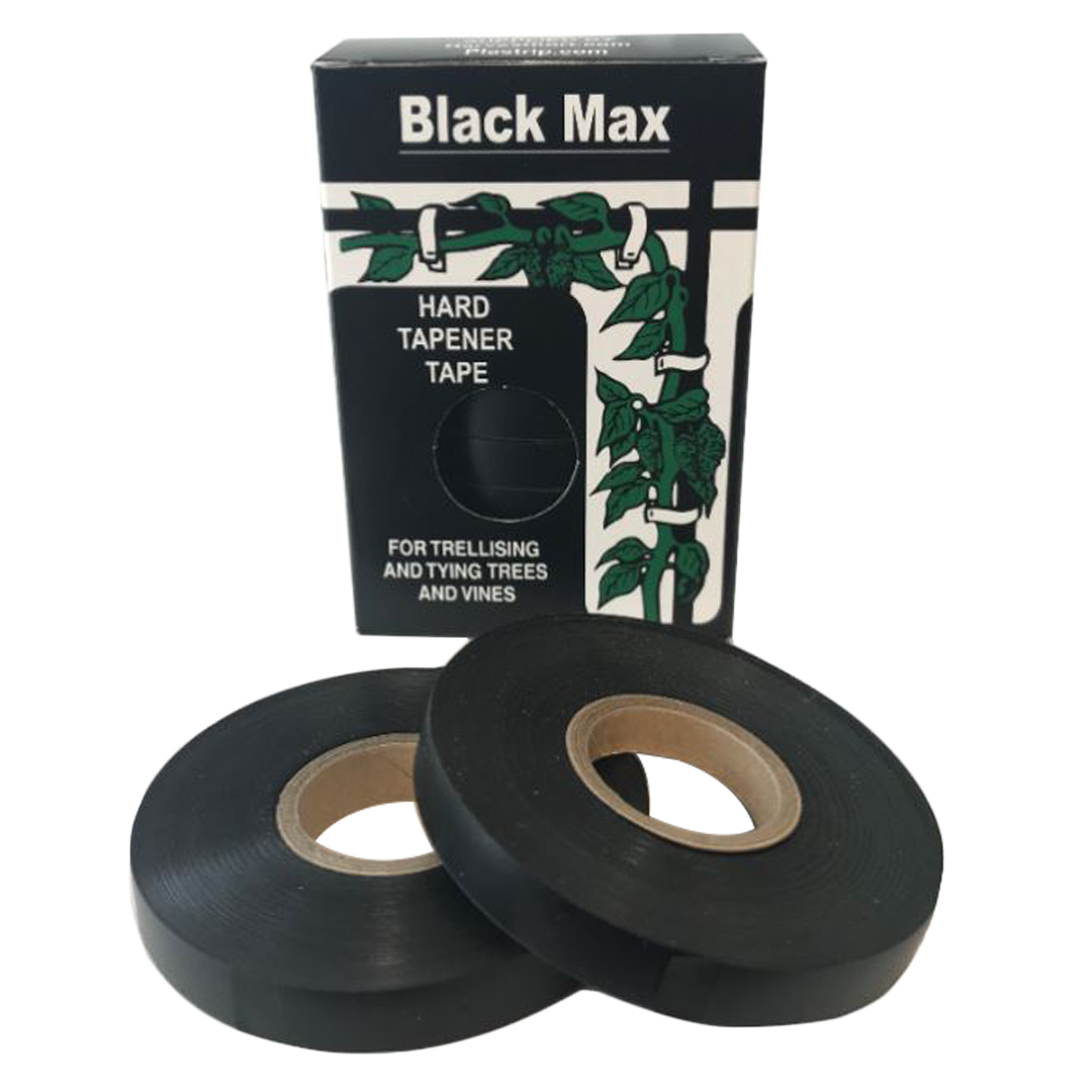 Max Tape 150mic x 26m Black Hard 10pk