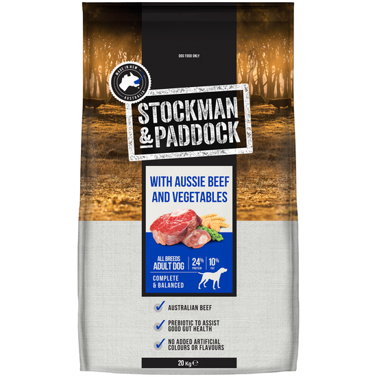 Stockman & Paddock Dry Dog Food Beef Vege 20kg