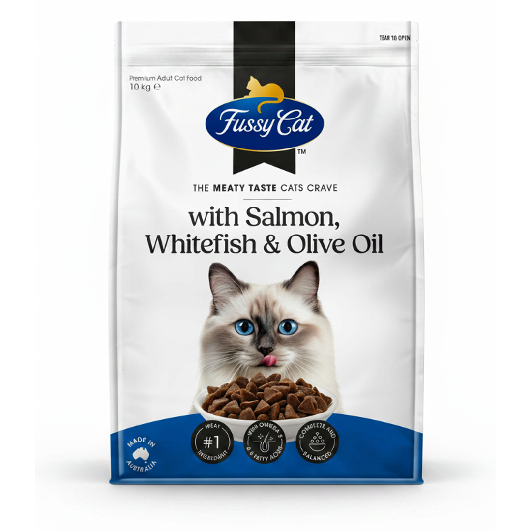 Fussy Cat Grain Free Salmon Whitefish w Olive Oil 10kg