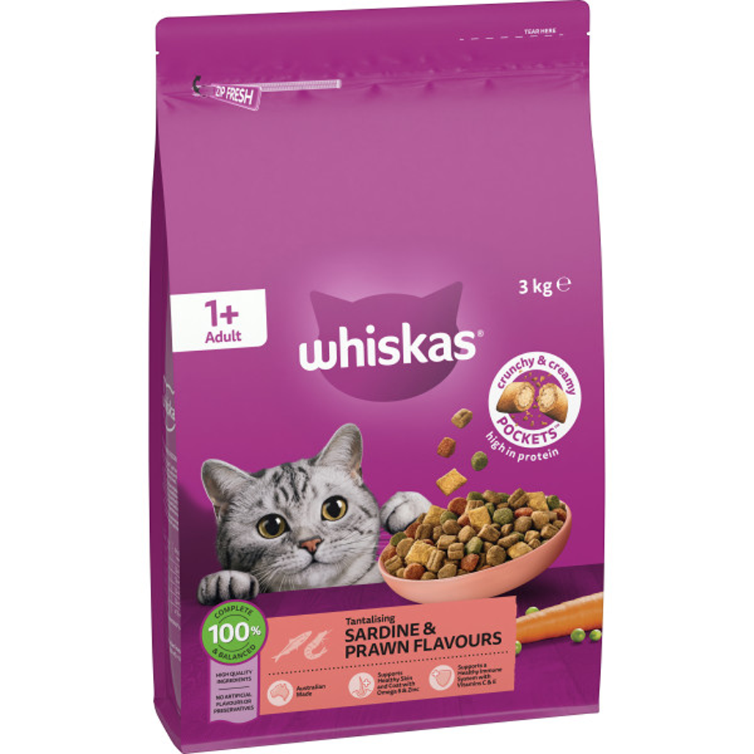 Whiskas Adult Sardine & Prawn 3kg