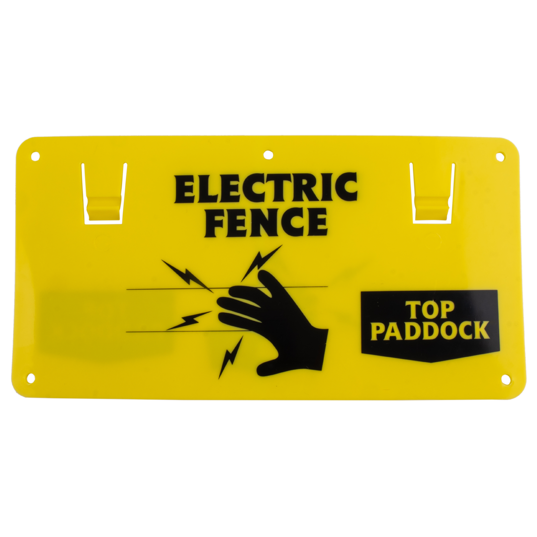Top Paddock Warning Sign Electric Fence Yellow