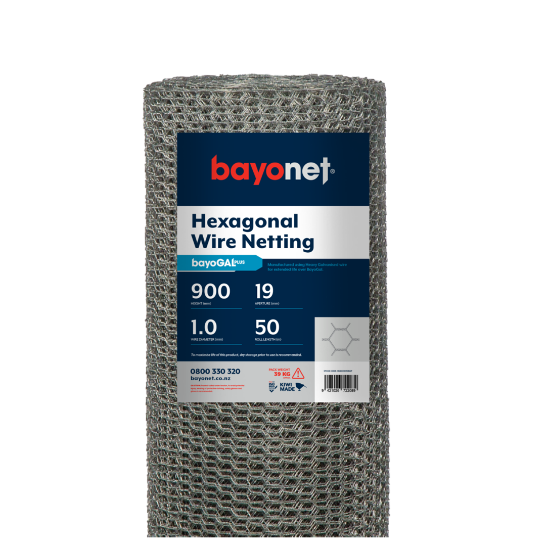 Bayonet Hex Netting 19mm x 1mm x 900mm x 50m