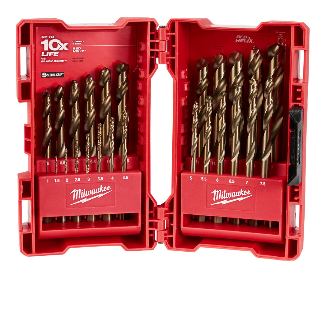 Red Helix Cobalt Drill Bit Kit 25 Piece Set