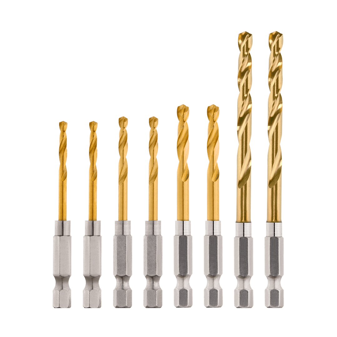 Shockwave Helix Titanium Drill Bit Rivet Size Set 8 Pack