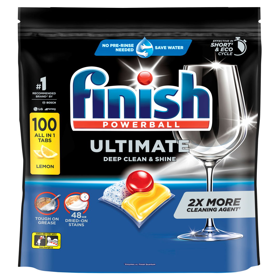 Finish Powerball Ultimate Pro Dishwash Tablets Lemon 100Pk