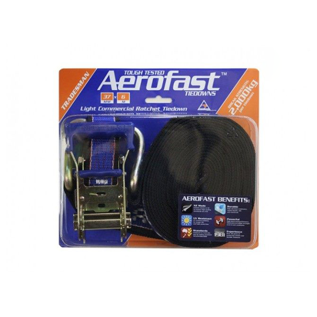 Aerofast Light Commercial Ratchet Tiedown 2000kg 37mm x 6m