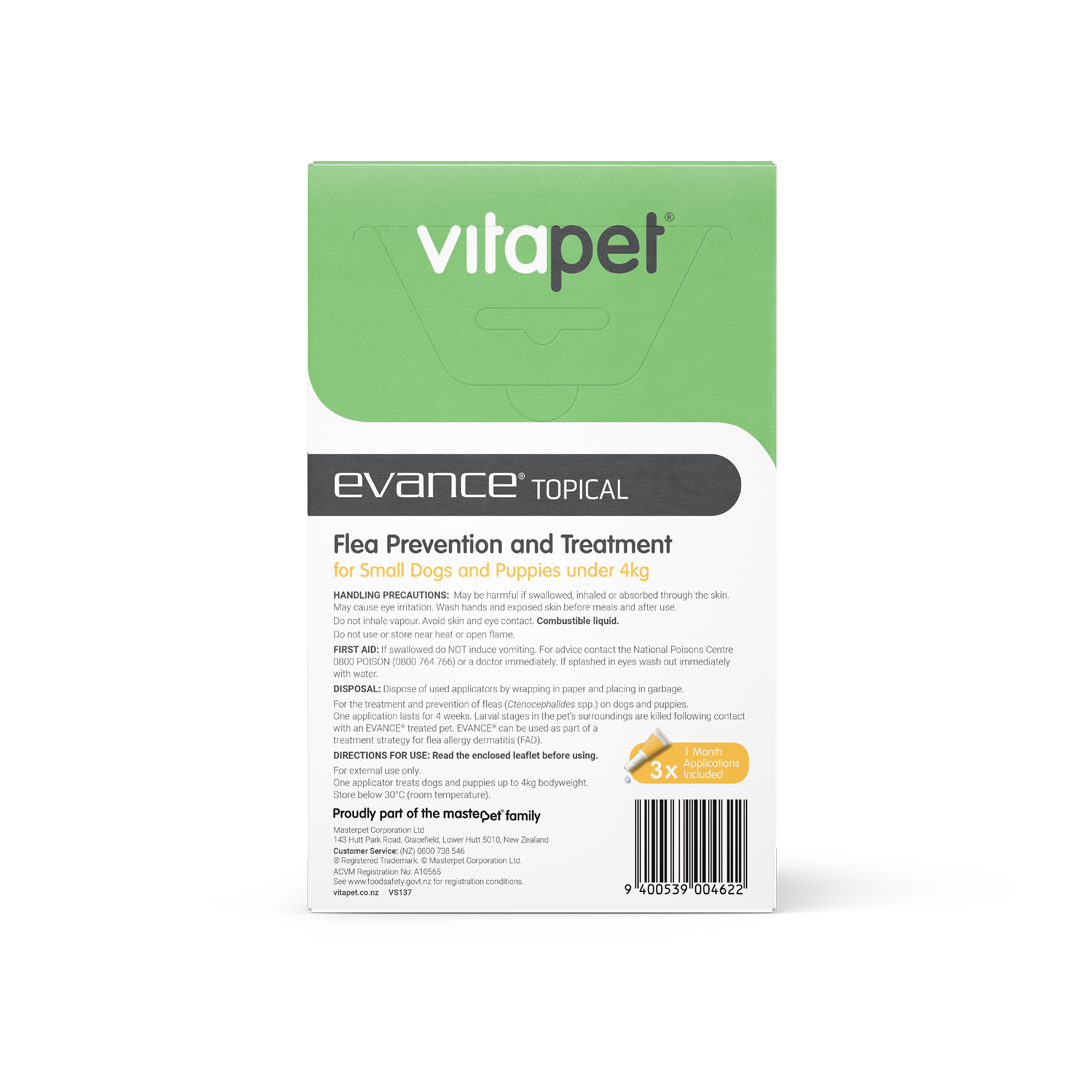 Evance Flea Prevention & Treatment Dog Under 4kg