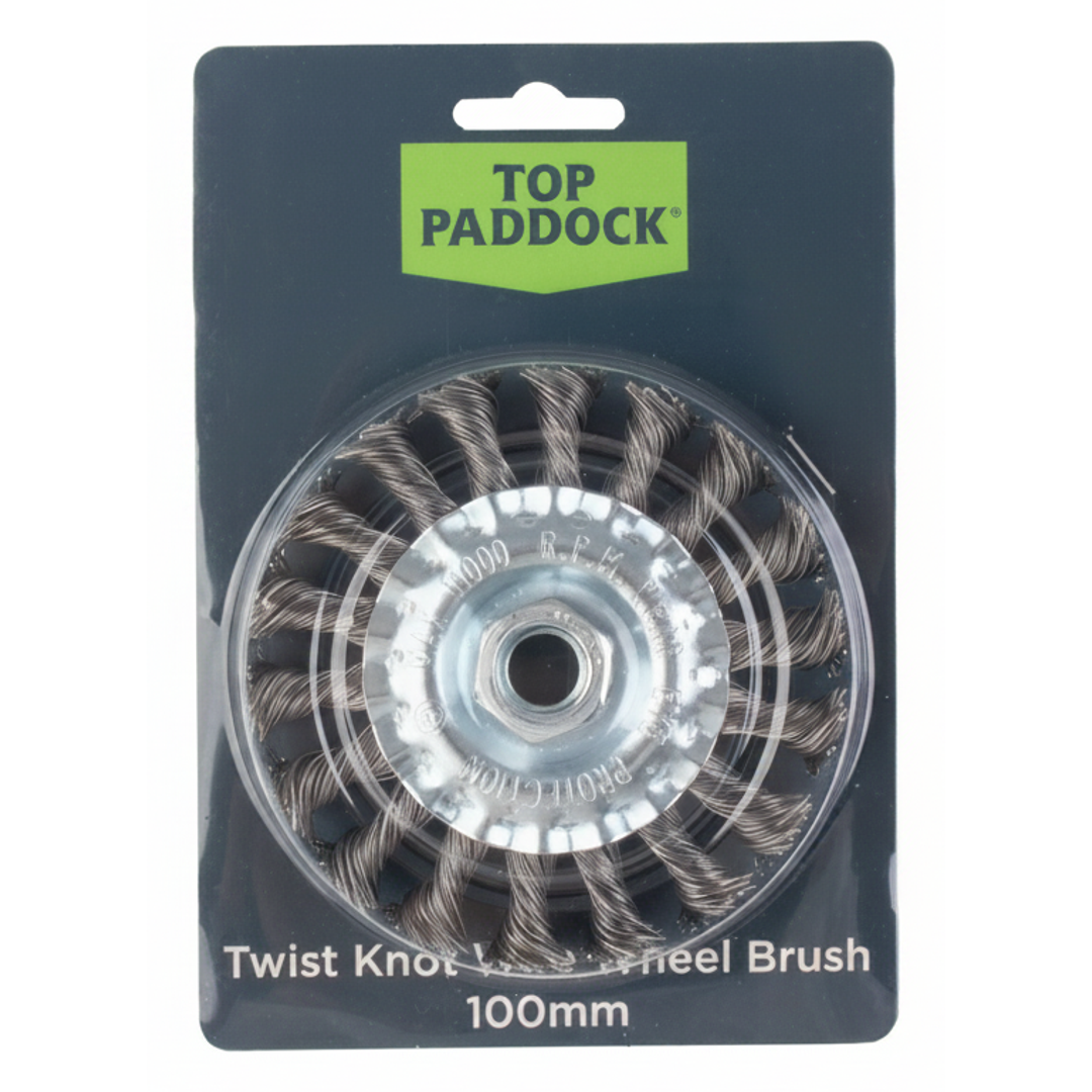 Top Paddock Twist Knot Wire Wheel Brush 100mm