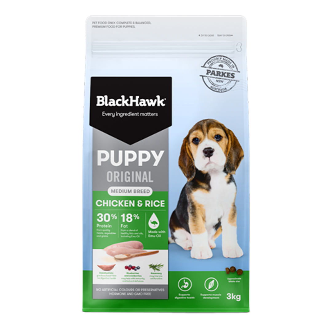 Black Hawk Puppy Med Chicken & Rice 3kg