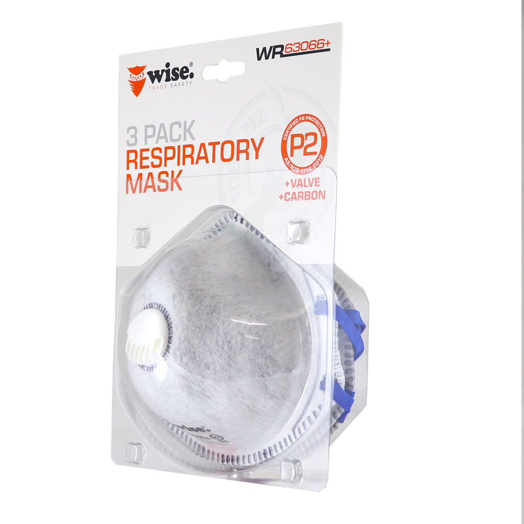 Wise Carbon P2 Mask With Valve 3 Packet