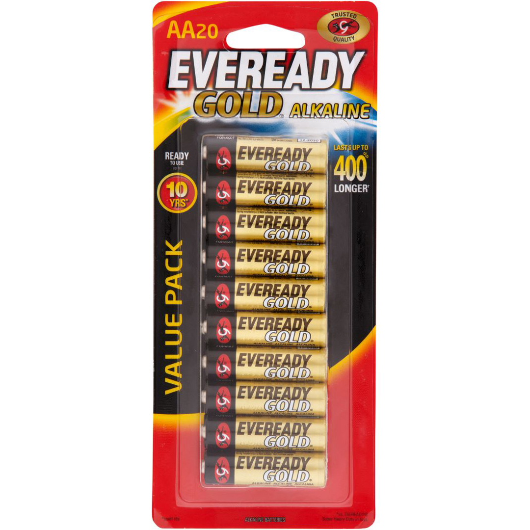 Eveready Gold AA Batteries 20 Packet