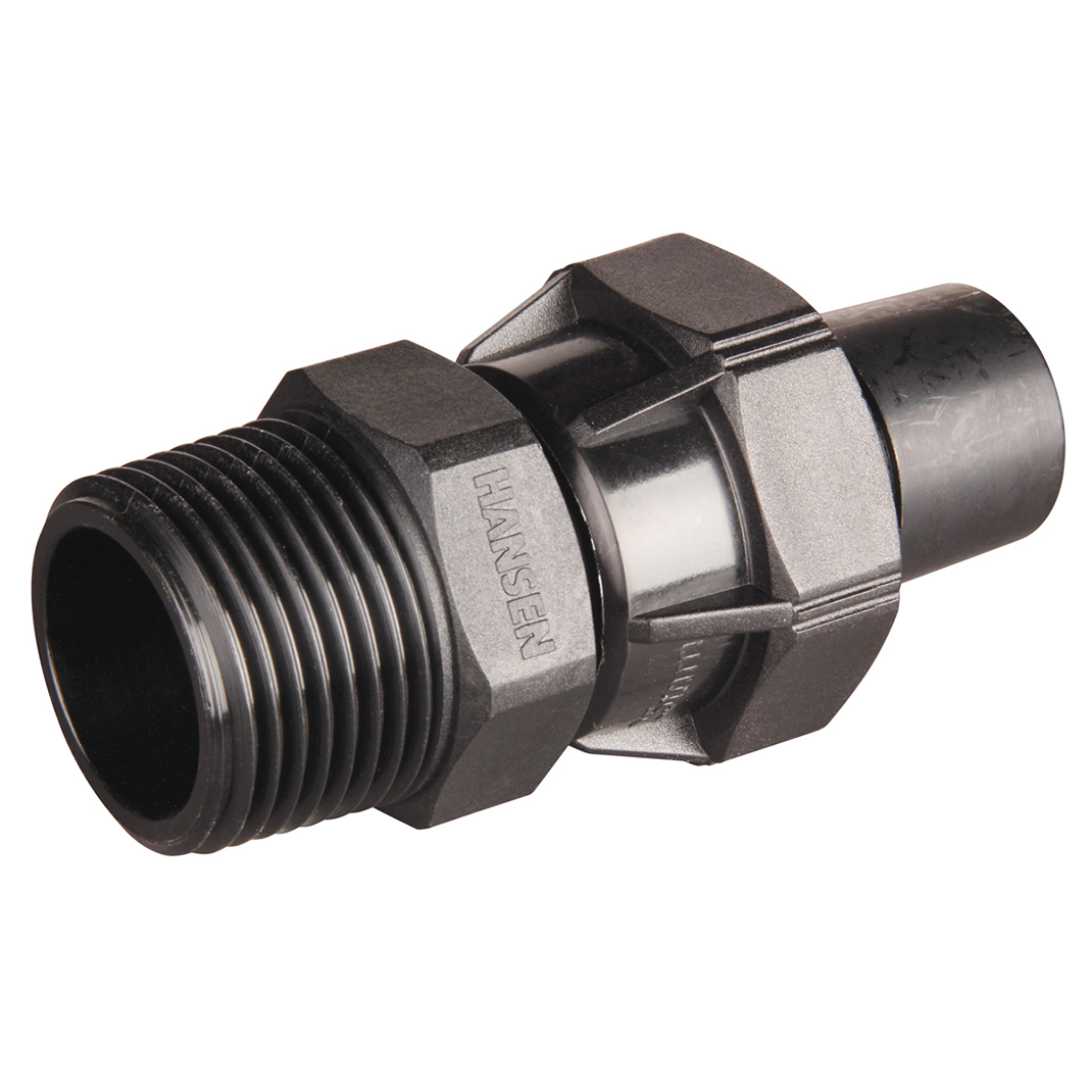 Hansen Straight Male Coupler 32mm