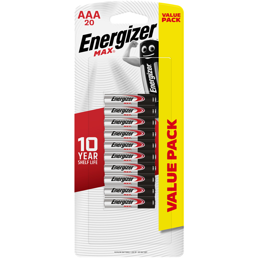 Energizer Max AAA Batteries 20 Packet