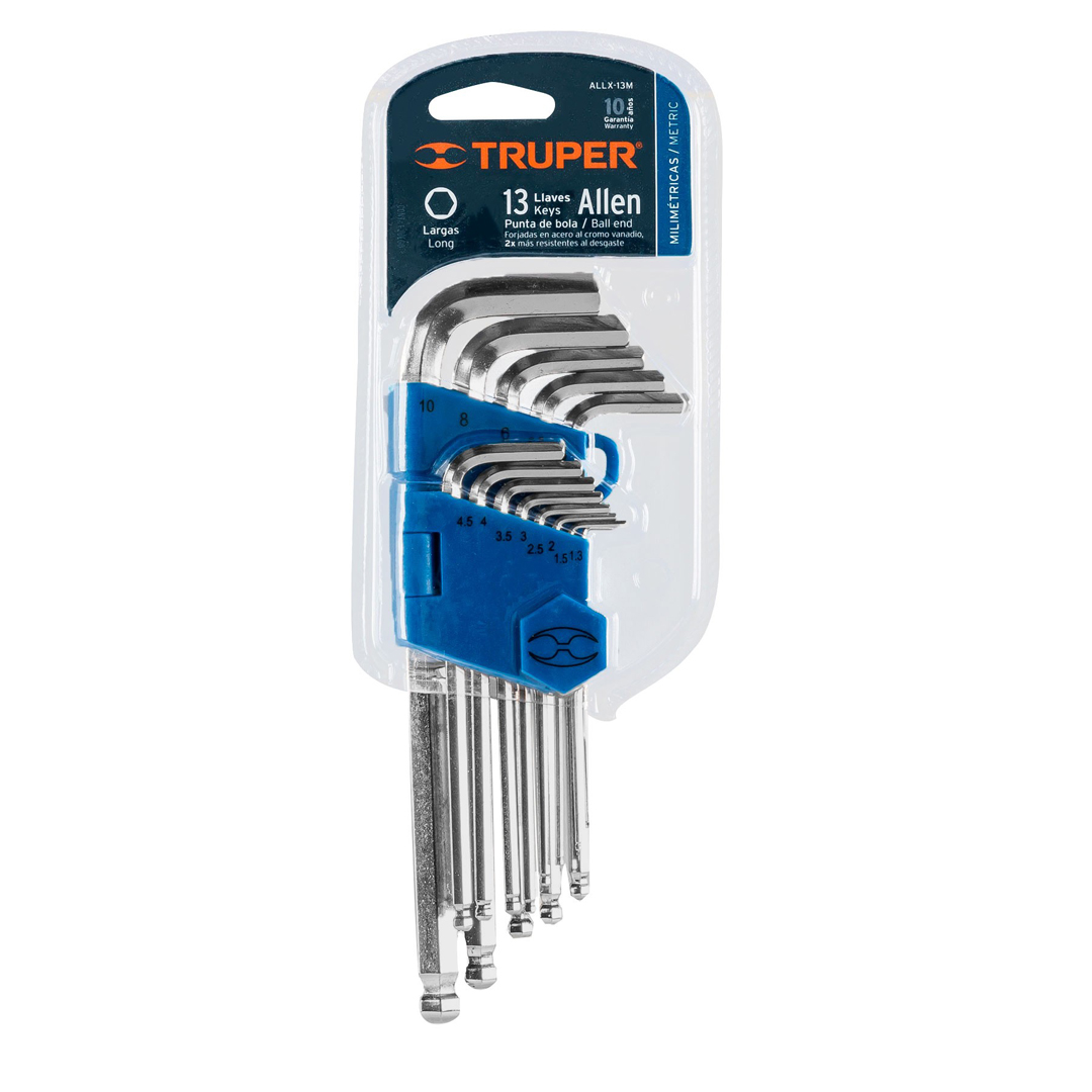 Truper Long Arm Hex Key Set Metric 13 piece