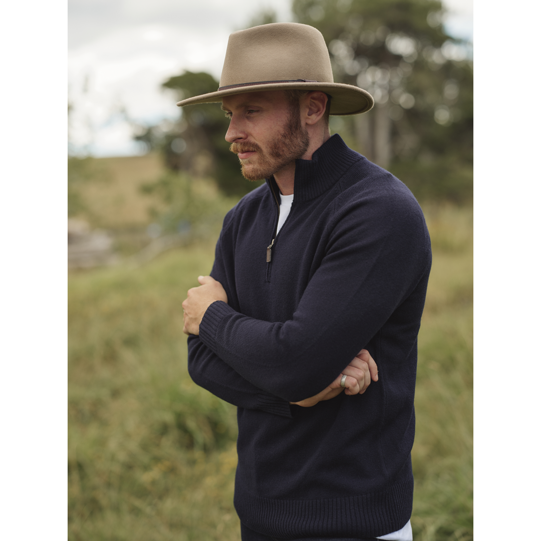 1972 Logan NZ Merino 1/4 Zip Jumper Mns