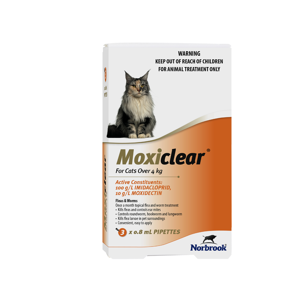 Moxiclear Flea Treatment Cats Over 4kg 3pk