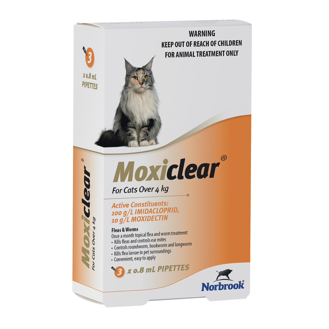 Moxiclear Flea Treatment Cats Over 4kg 3pk