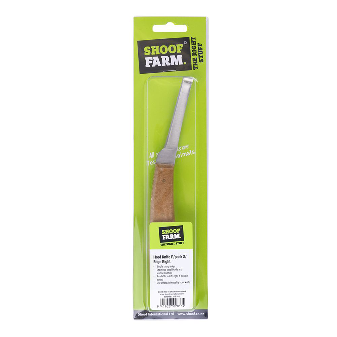Hoof Knife Plain Pack Single Edge Right