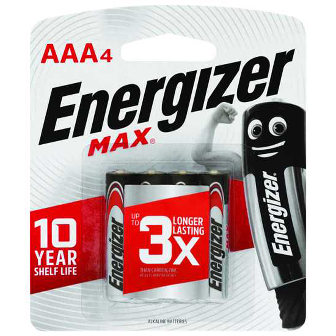 Energizer Max AAA Batteries 4 Packet