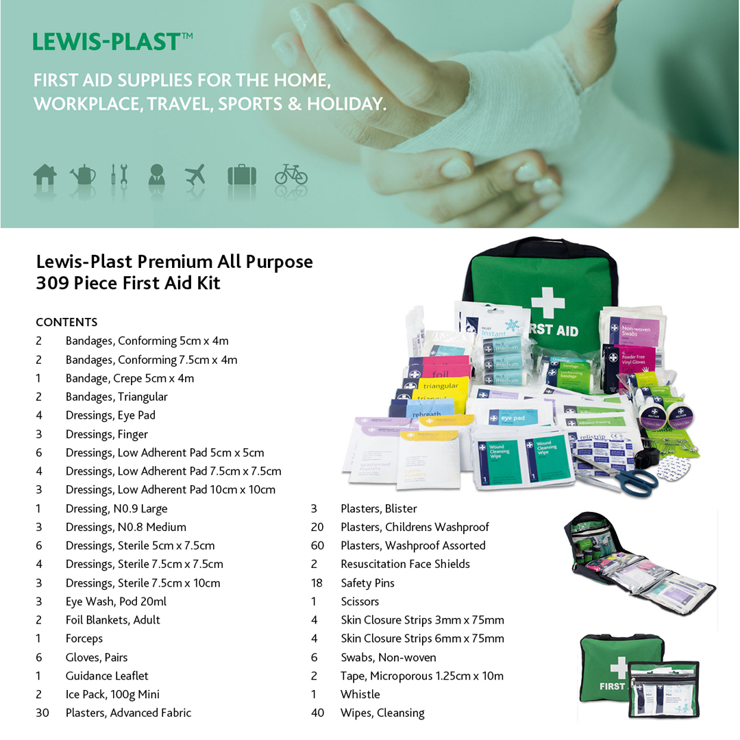 Lewis Plast All Purpose First Aid Kit 309 Piece